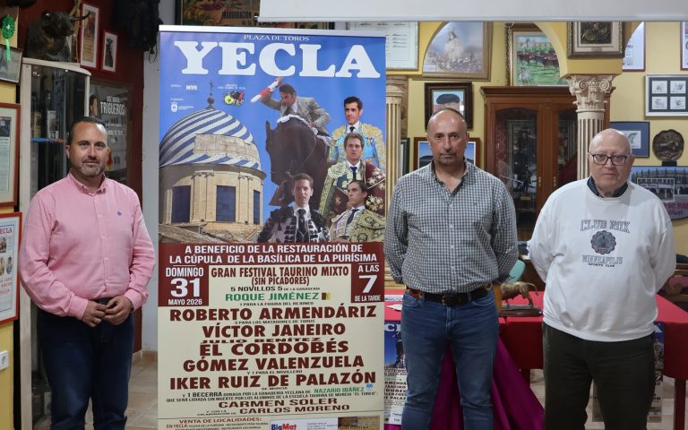 La Peña Taurina Yeclana impulsa un festejo solidario para reparar la cúpula de la Basílica